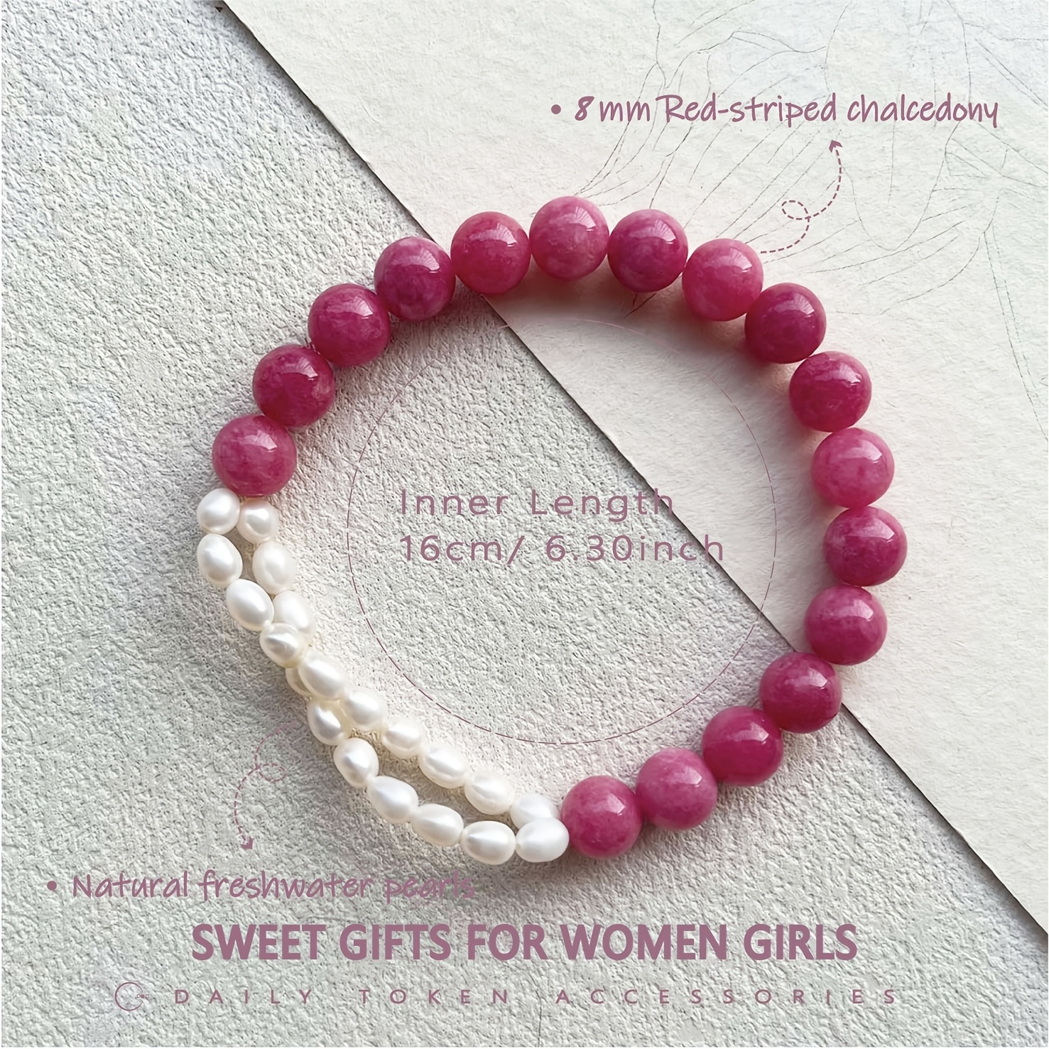 Handmade Stretch Protection Gemstone Bracelet for Women